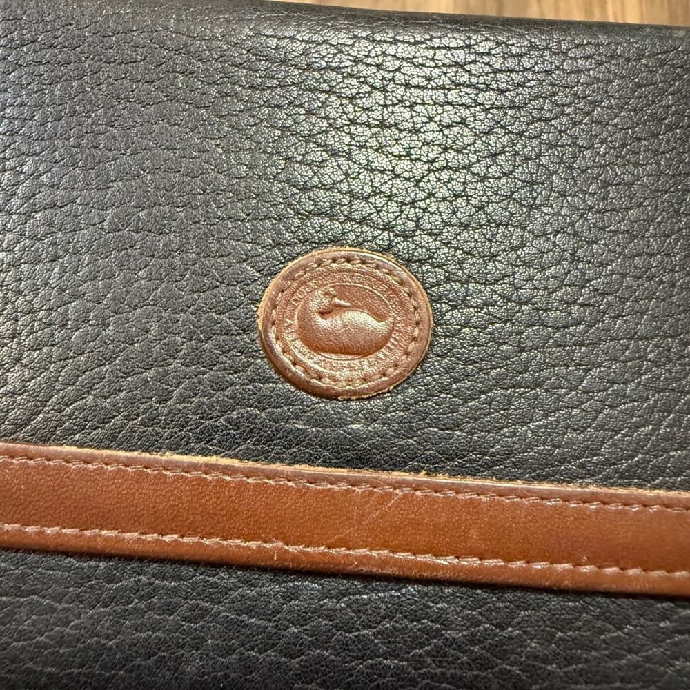 Vintage Dooney &‎ Bourke Wallet Black Tan Checkbook - Picture 2 of 15